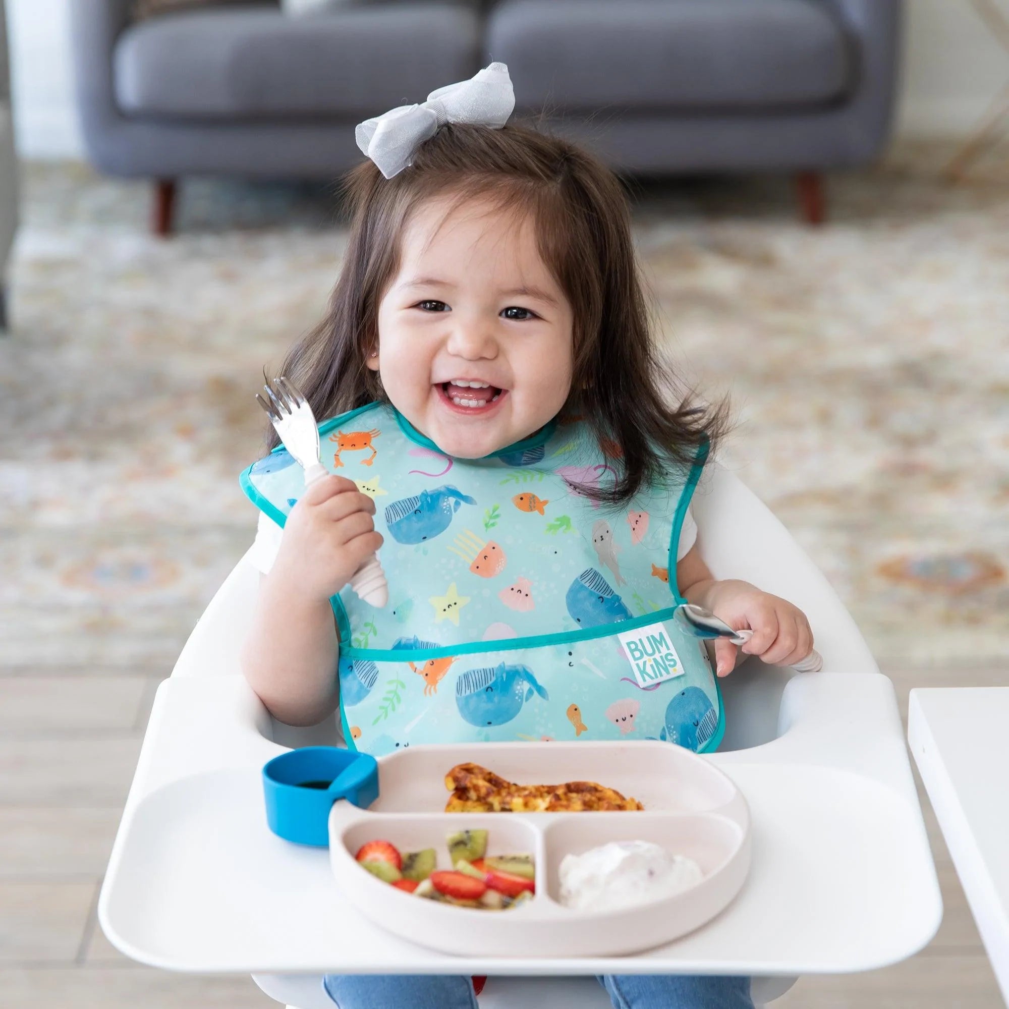 Bumkins - Silicone Grip Dish - Pink