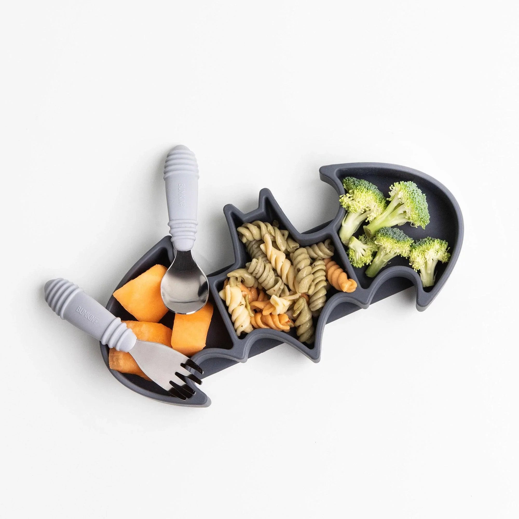 Silicone Grip Dish: Batman Gray - Bumkins