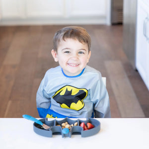 Silicone Grip Dish: Batman Gray - Bumkins