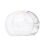 Bumkins Silicone Grip Dish with Lid in Marble is perfect for dividing toddler portions with its sleek design.