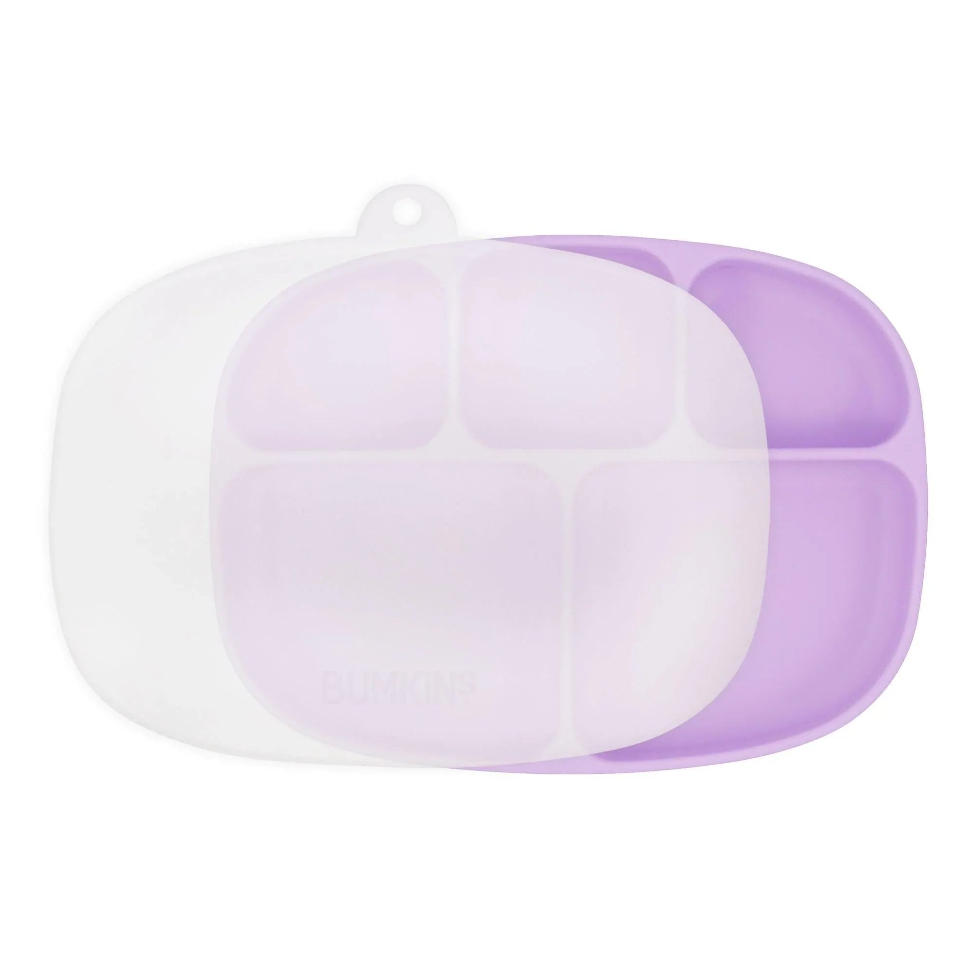 Silicone Grip Dish with Lid (5 Section): Lavender - Bumkins