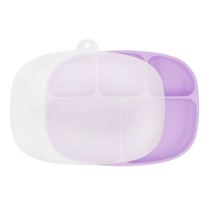 Silicone Grip Dish with Lid (5 Section): Lavender - Bumkins