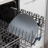 Bumkins Silicone Sensory Placemat: Gray sits in the top rack of an open dishwasher.