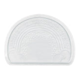 Bumkins Silicone Sensory Placemat: Marble is an eco-friendly, non-slip mealtime mat with a cloud and rainbow design.