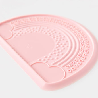 Bumkins Silicone Sensory Placemat: Pink lays flat on a white background.