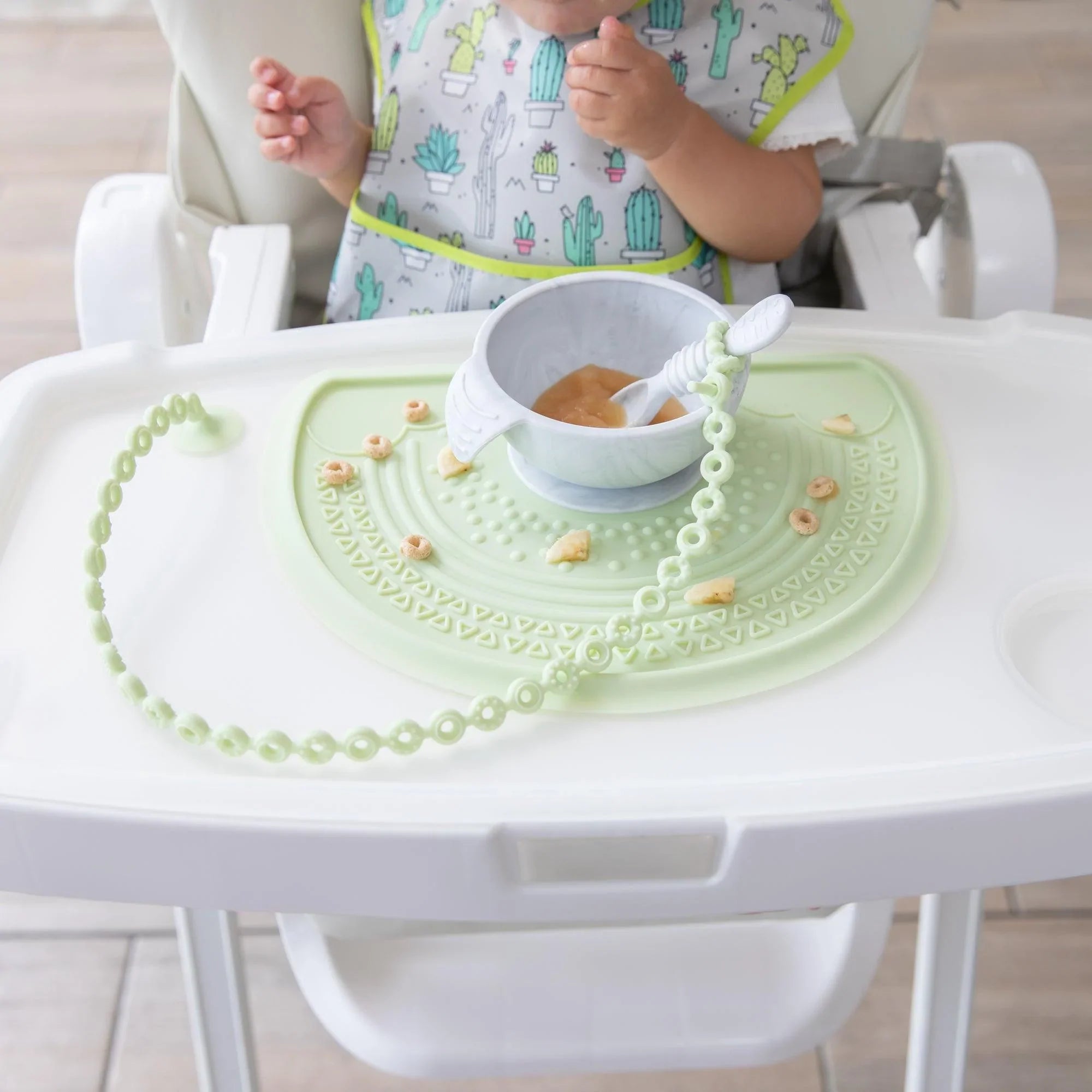 Bumkins Silicone Sensory Placemat, Baby Ages 6 Mos+ (Sage), Green