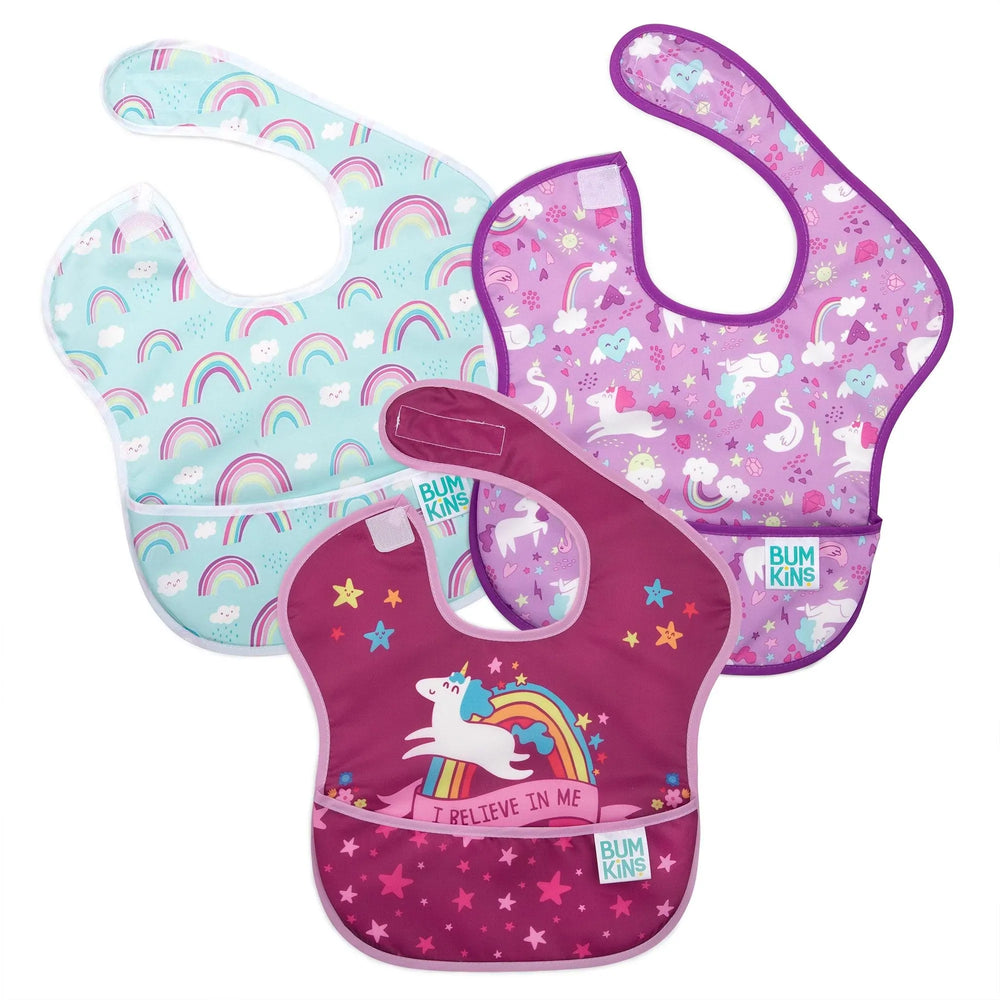 SuperBib® 3 Pack: I Believe In Me, Unicorns, Rainbows - Bumkins