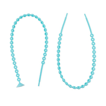 Bumkins Silicone Accessory Tether 2-Pack: Blue includes 2 food-safe silicone tethers with circular links; one has a suction cup on the end.