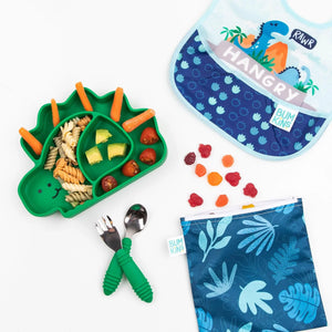 Reusable Snack Bag, Large 2-Pack: Dinosaurs & Blue Tropic - Bumkins