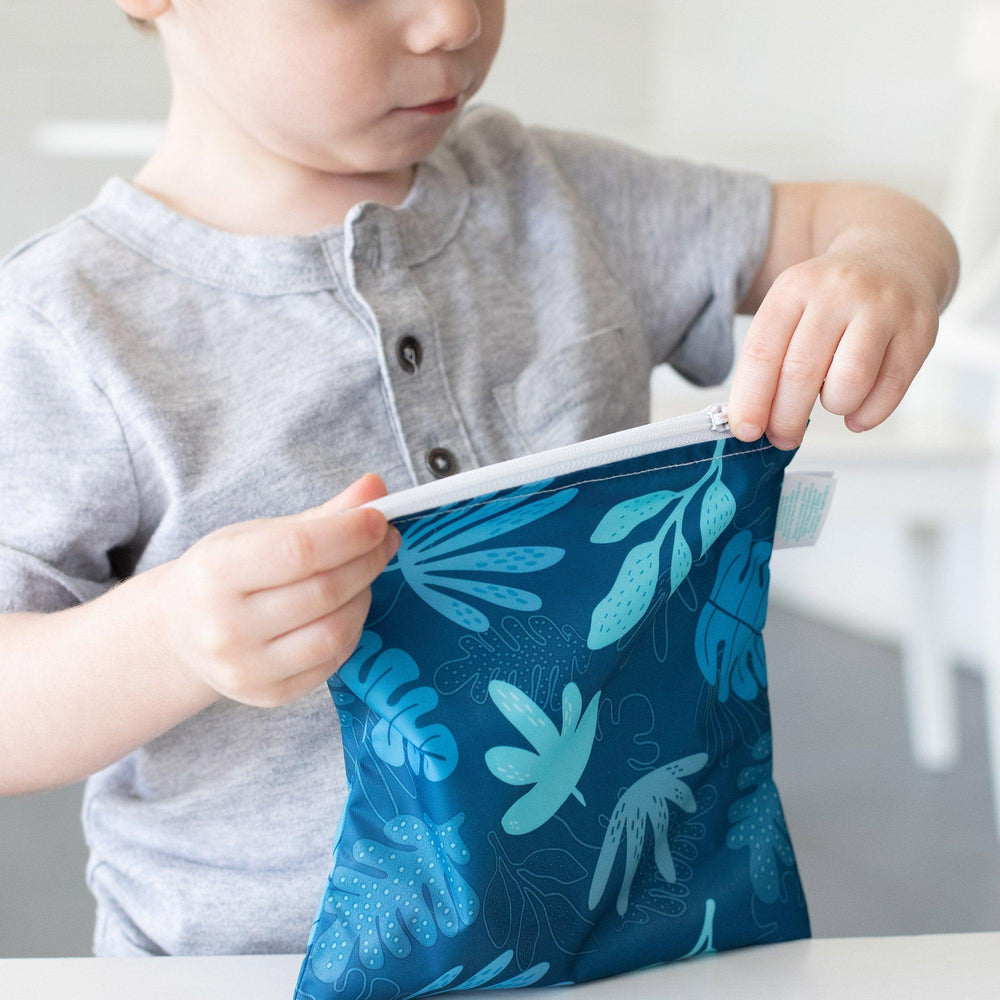 Reusable Snack Bag, Large 2-Pack: Dinosaurs & Blue Tropic - Bumkins