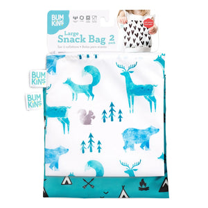 Reusable Snack Bag, Large 2-Pack: Outdoors & Wildlife - Bumkins