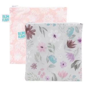 Reusable Snack Bag, Large 2-Pack: Floral & Lace - Bumkins