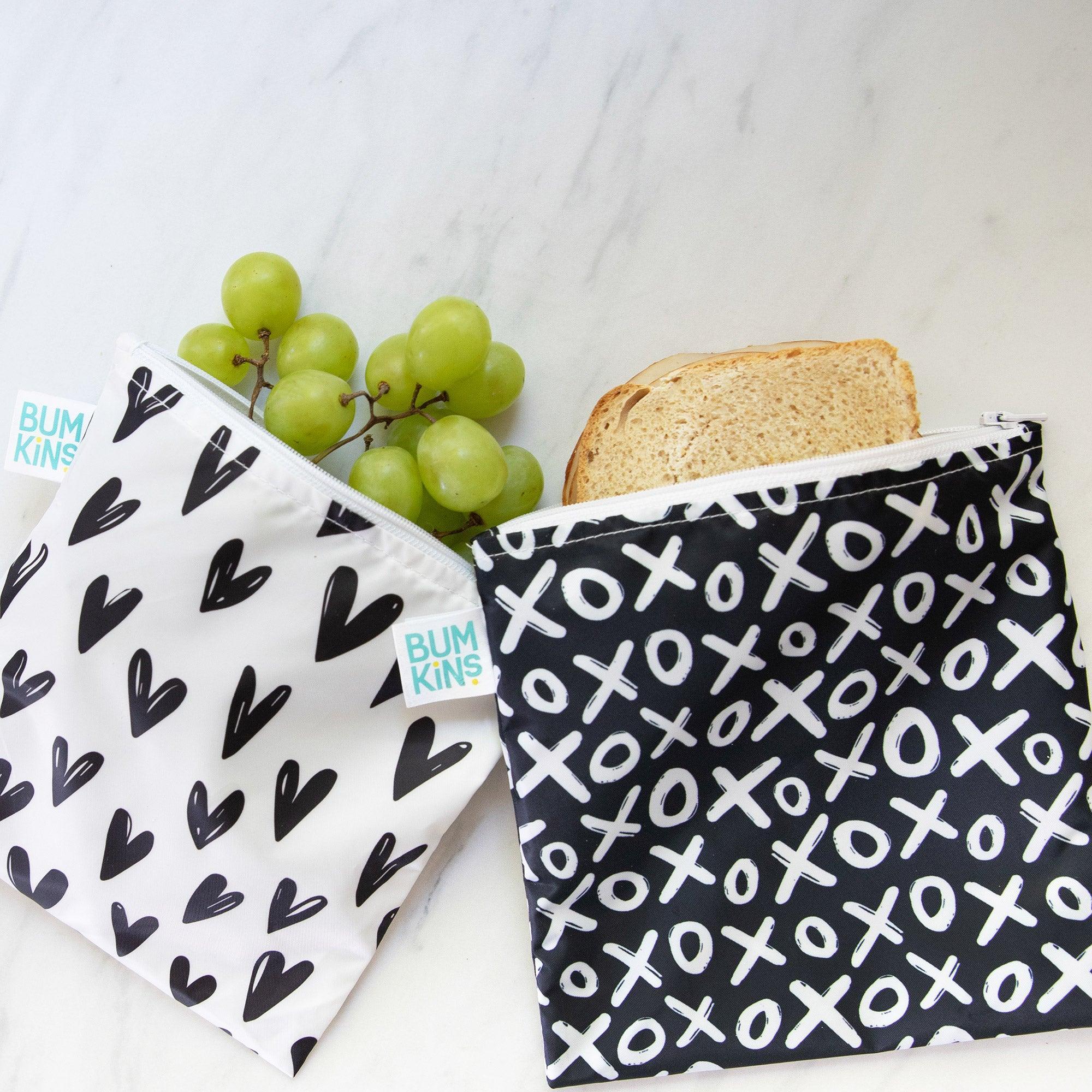 Reusable Snack Bag, Large 2-Pack: XOXO & Hearts - Bumkins