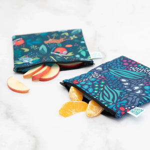 Reusable Snack Bag, Large 2-Pack: Jungle & Animal Prints - Bumkins