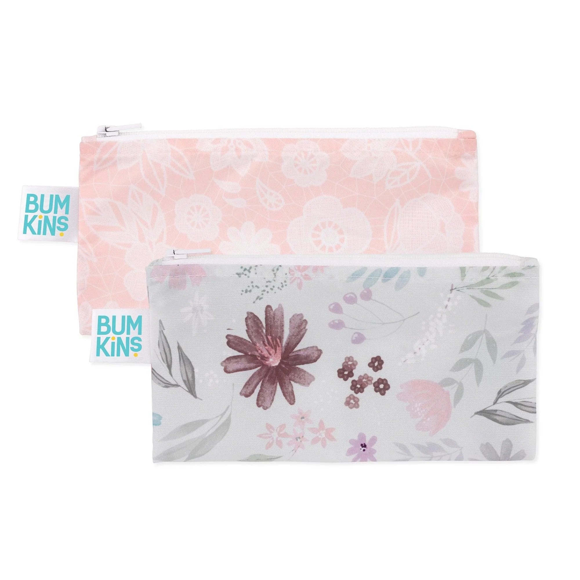 Reusable Snack Bag, Small 2-Pack: Floral & Lace - Bumkins