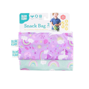 Reusable Snack Bag, Small 2-Pack: Rainbows & Unicorns - Bumkins
