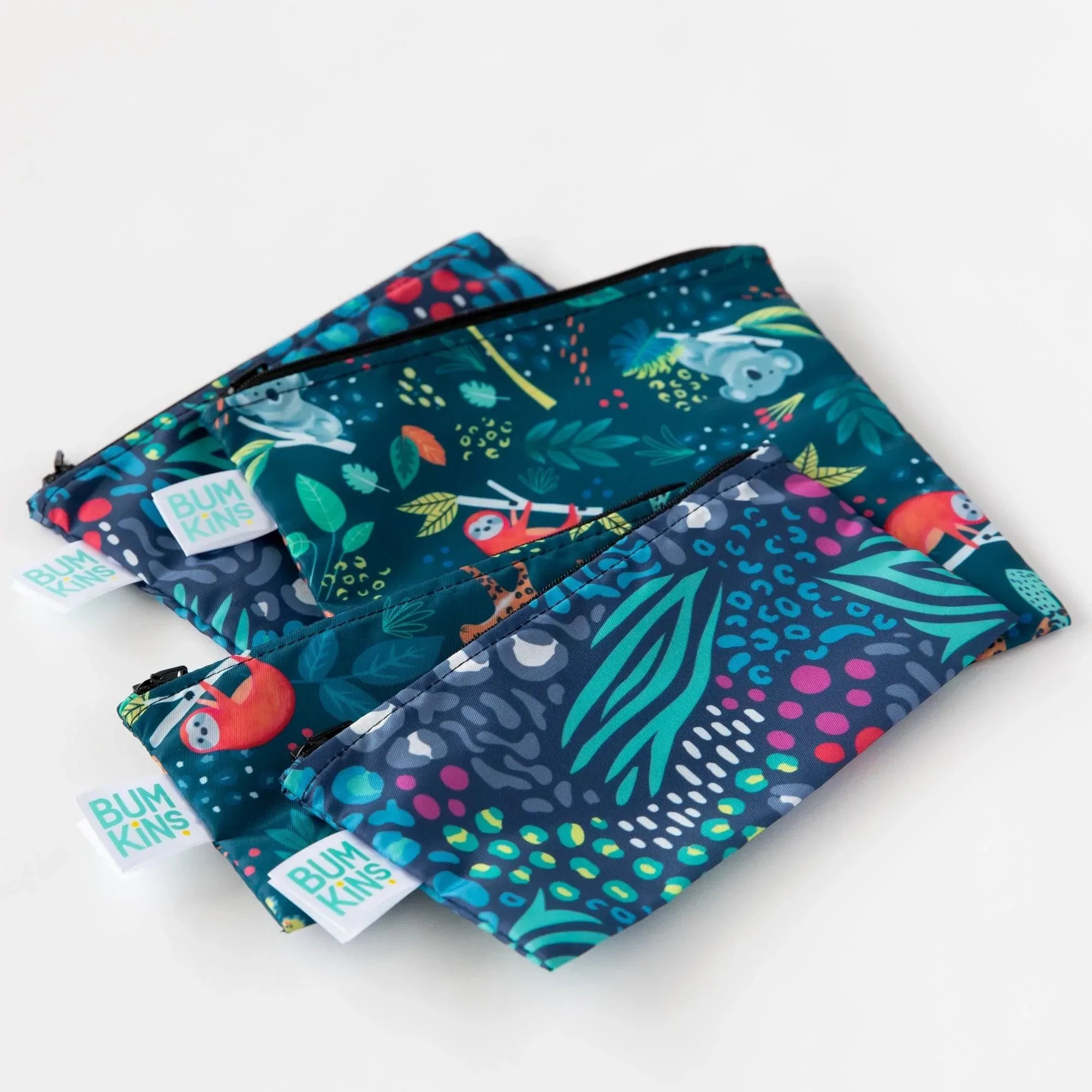Reusable Snack Bag, Small 2-Pack: Jungle & Animal Prints - Bumkins