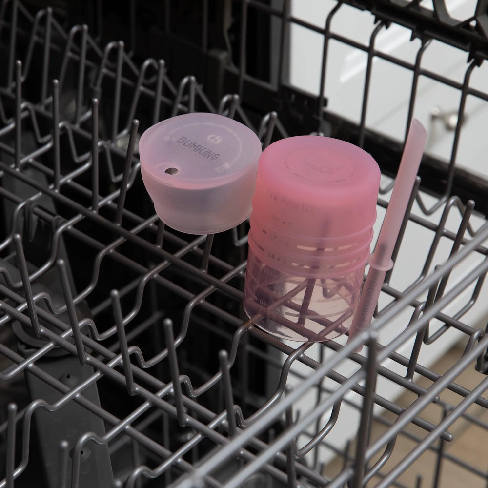 Silicone Straw Cup with Lid: Pink - Bumkins