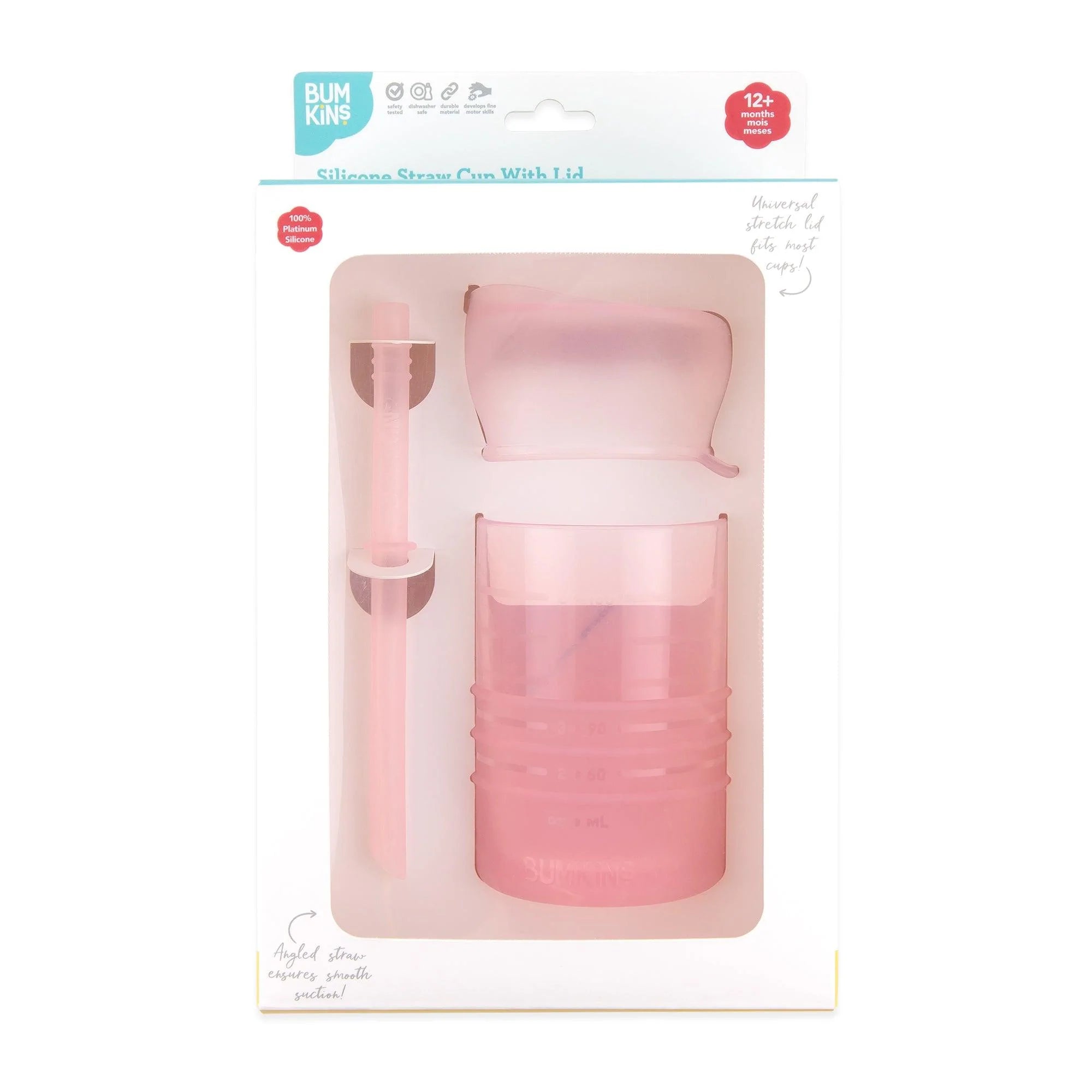 Cupkin Kids Insulated Stainless Travel Cup with Straw~~Pink