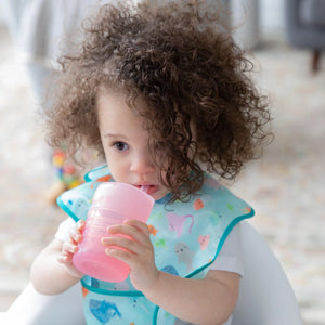 Silicone Straw Cup with Lid: Pink - Bumkins