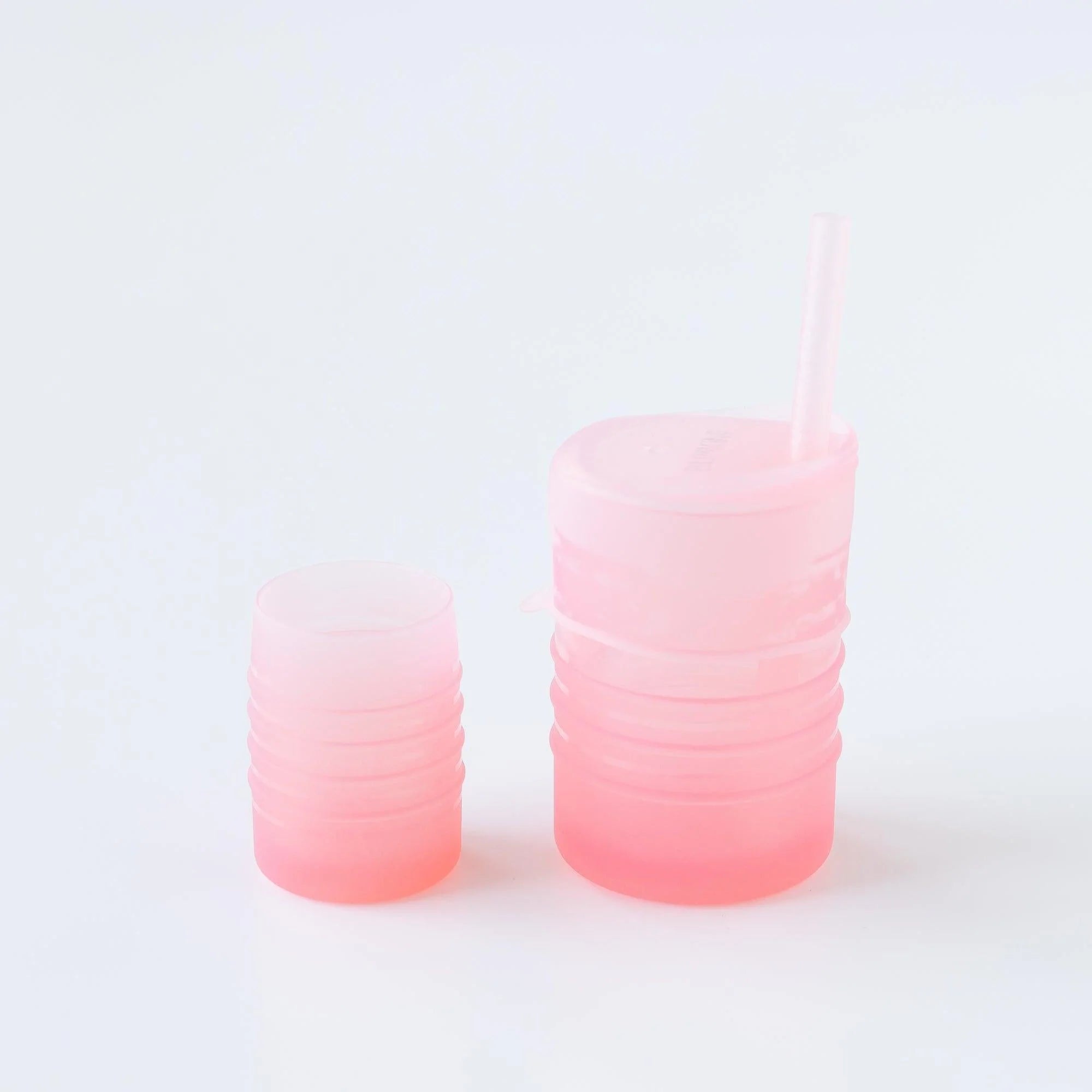 Silicone Straw Cup with Lid: Pink - Bumkins