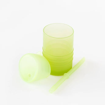 Bumkins Silicone Straw Cup with Lid: Sage sits on a white background.