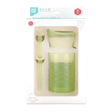 Bumkins Silicone Straw Cup with Lid: Sage is shown in a white packaging box, with a clear front window displaying the cup and straw.