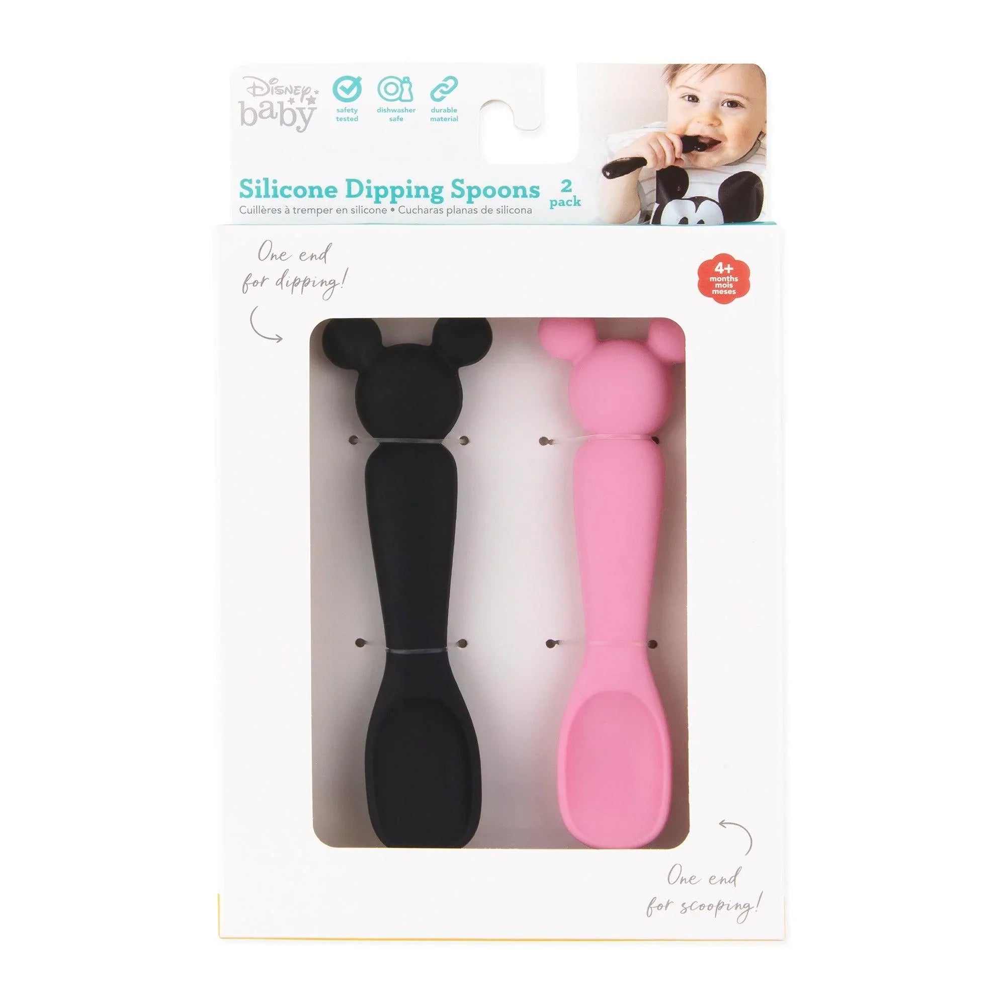 Bumkins Silicone Dipping Spoons - Minnie Black + Pink
