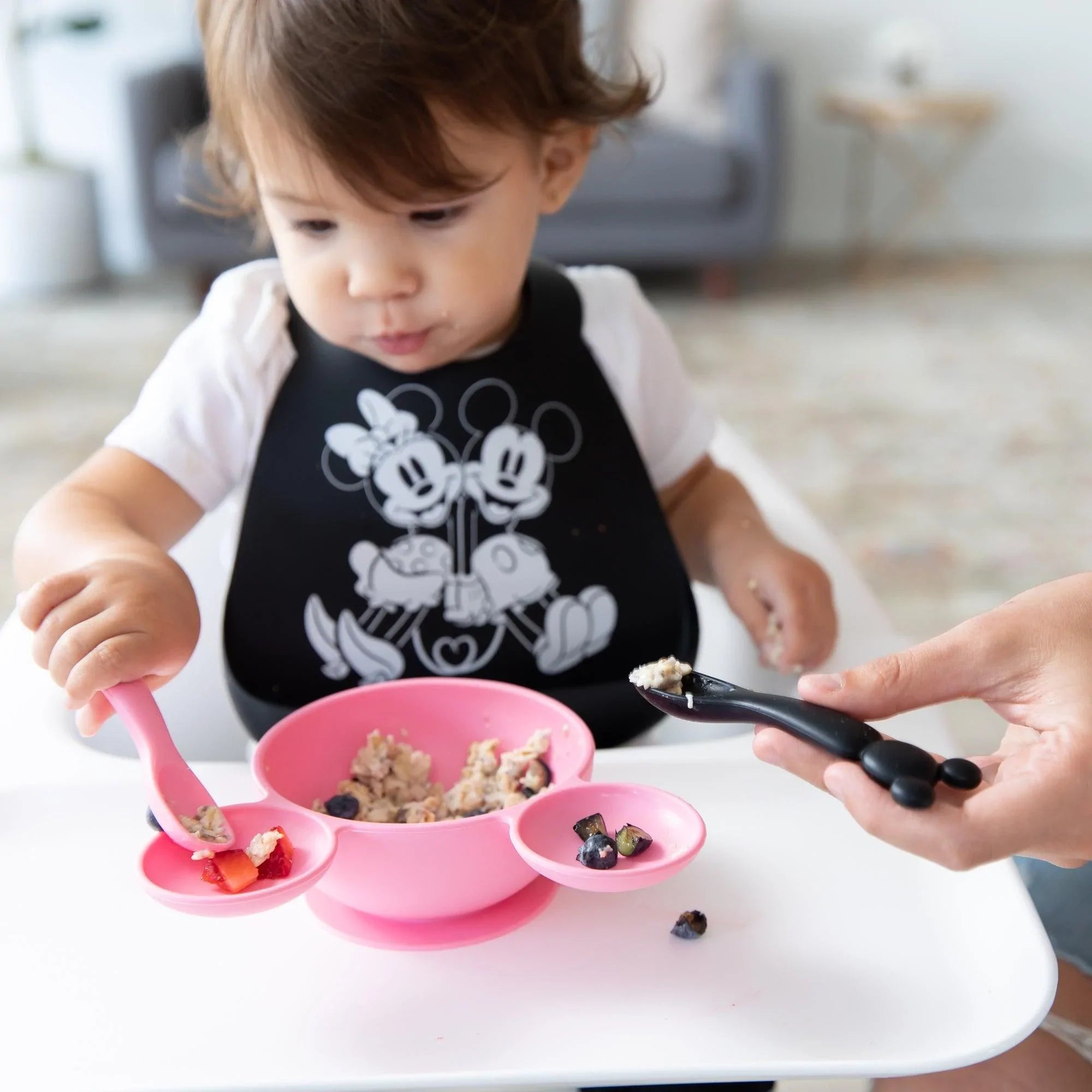 Bumkins Silicone Dipping Spoons - Minnie Black + Pink