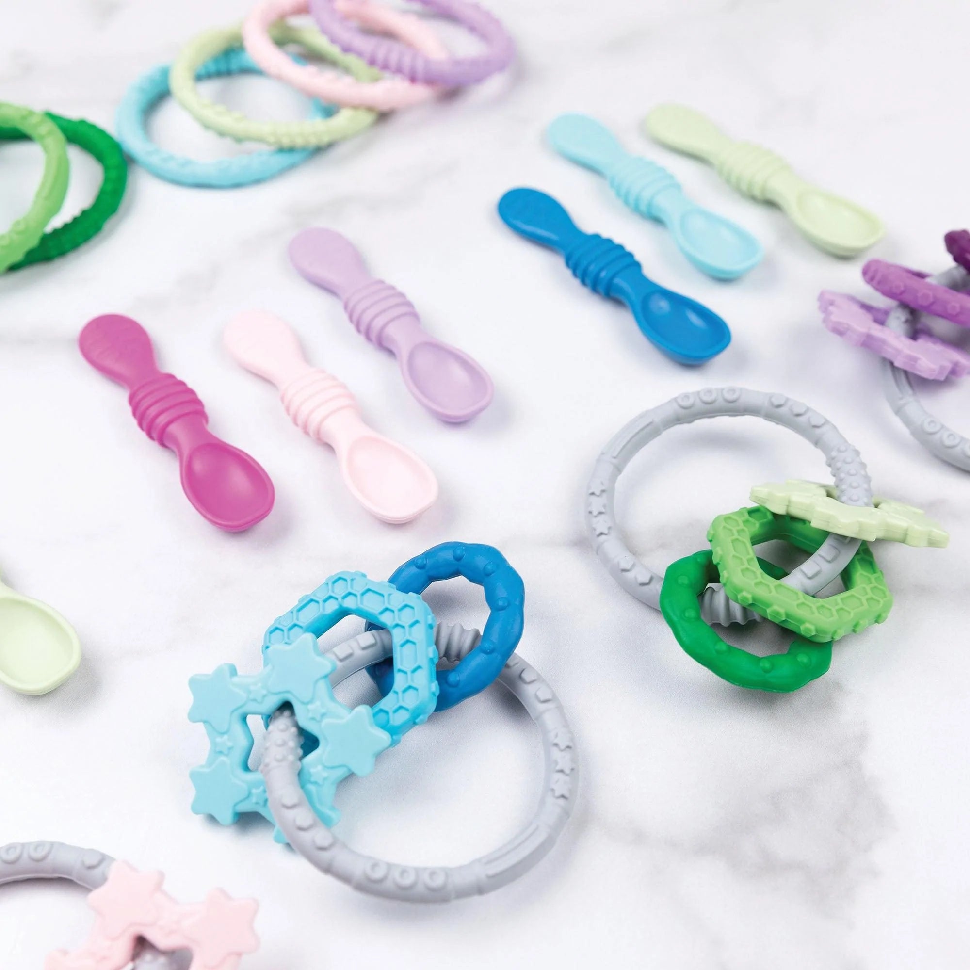 Silicone Teething Charms: Blue - Bumkins