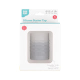 Bumkins Silicone Starter Cup: Gray is shown in a white packaging box, with a front window displaying the cup.