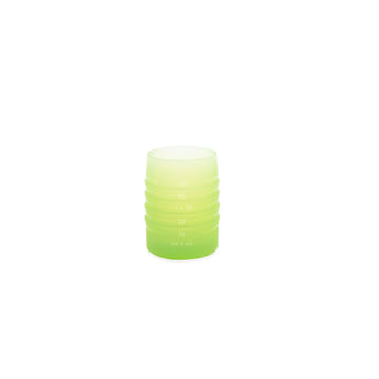 Bumkins Silicone Starter Cup: Sage is a green cylindrical cup with ridges and measurements in oz and ml.