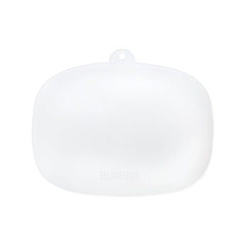 Bumkins Silicone Stretch Lid for Grip Dish 5 Section, Grip Tray is a translucent, CPSIA compliant lid with a rounded shape and top loop.