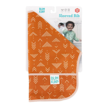 Bumkins Sleeved Bib: Grounded is shown folded in its packaging.
