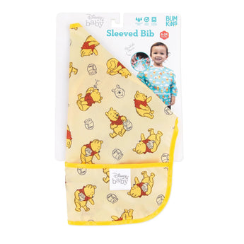 Bumkins Sleeved Bib: Winnie Loves Hunny is shown folded in its packaging.