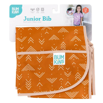 Bumkins Junior Bib: Grounded is shown folded on white cardboard packaging.
