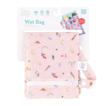 Bumkins Wet Bag: Princess Magic is shown folded on white cardboard packaging.
