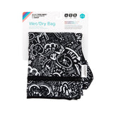 The Bumkins Wet/Dry Bag: Be Kind has inspiring doodles on waterproof fabric, packaged with the Born This Way Foundation logo.