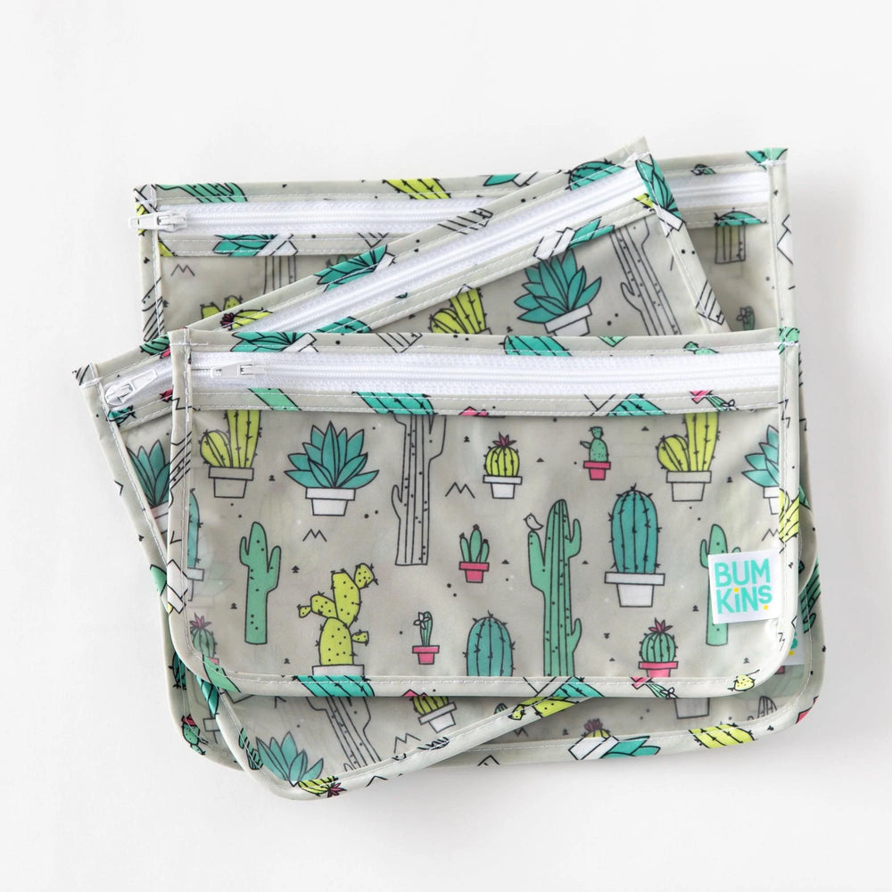 Clear Travel Bag 3-Pack: Cacti - Bumkins