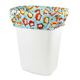 The white bin features a PUL liner with Bumkins vibrant owl pattern for protection: Pail Liner: Owl.